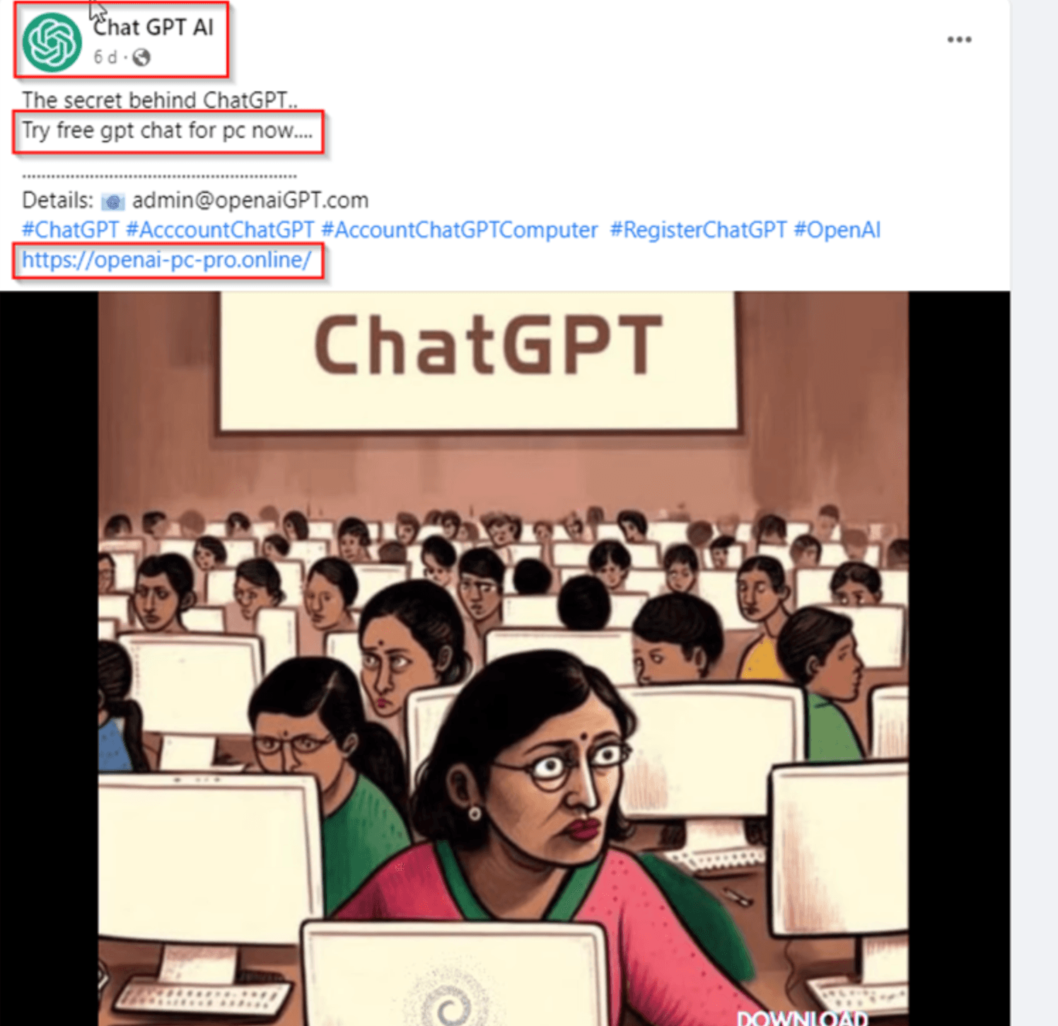 Malicious ChatGPT URL is being distribute to collect sensitive data through output tampering attack